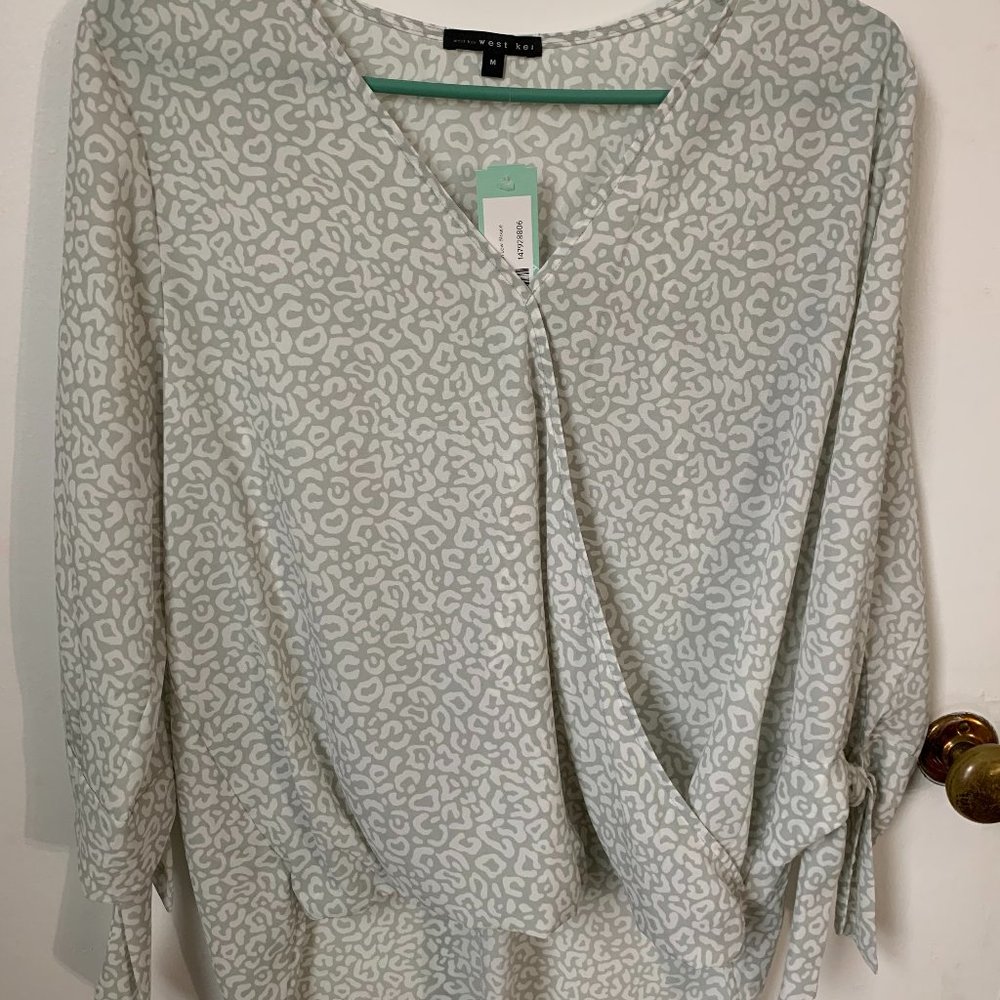 NWT - West Kei - Alian Surplice Tie Sleeve Blouse